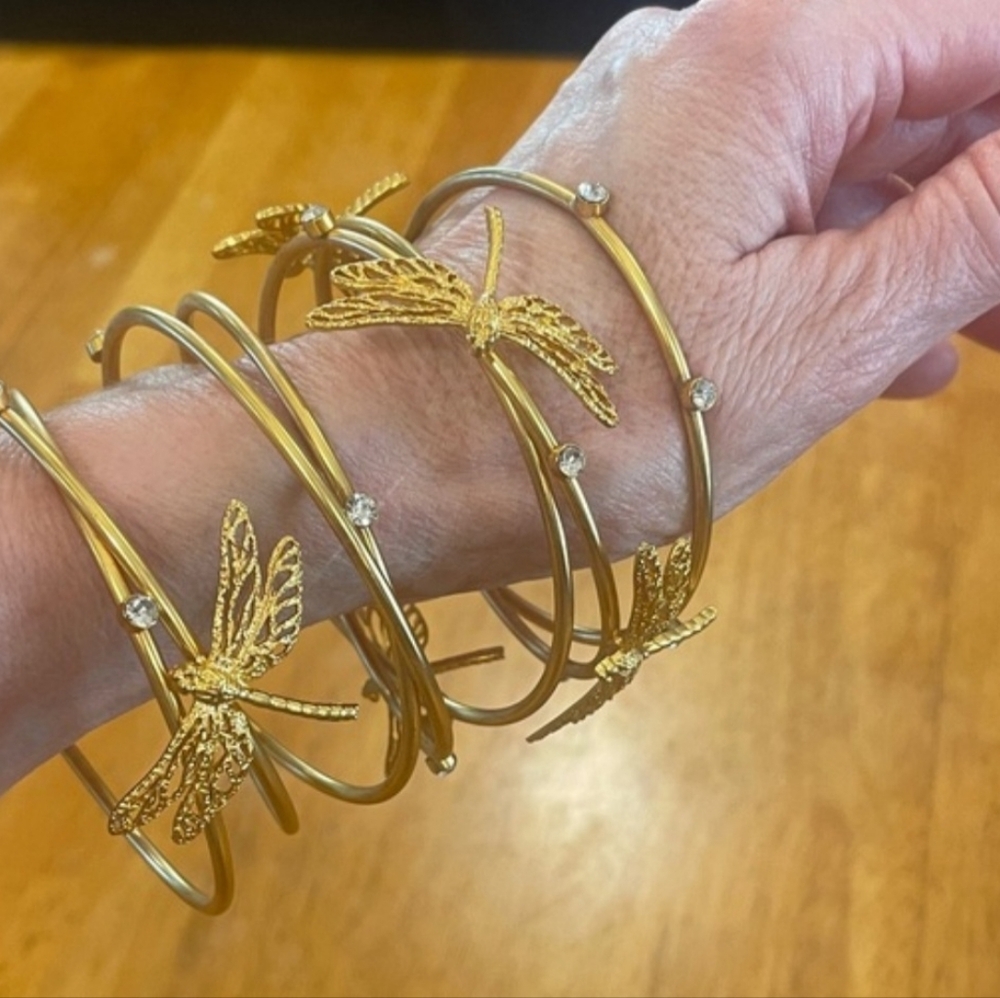 NWOT Zara- Gold dragonfly cuff bracelet